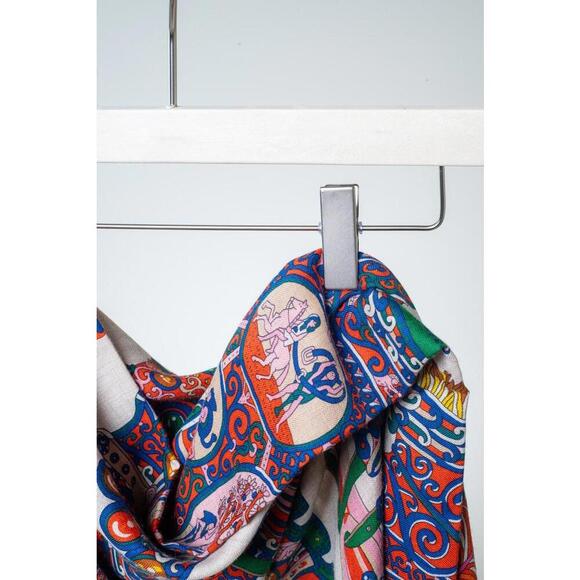 Hermès Sous L'Egide de Mars Cashmere Silk Shawl Scarf - Picture 6 of 7